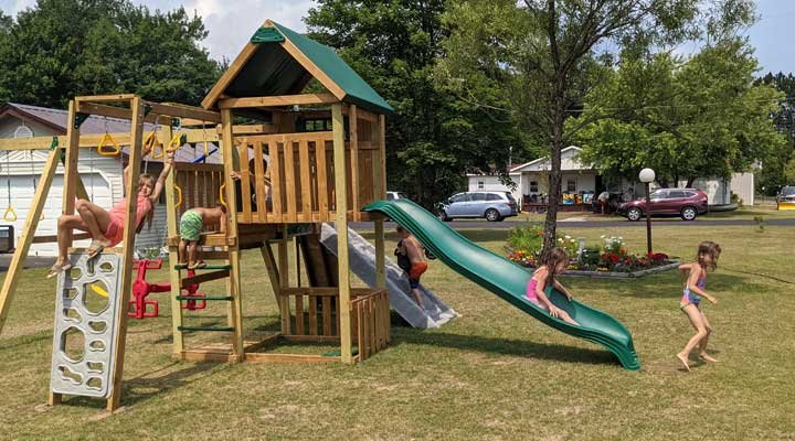 Kids playing on playground